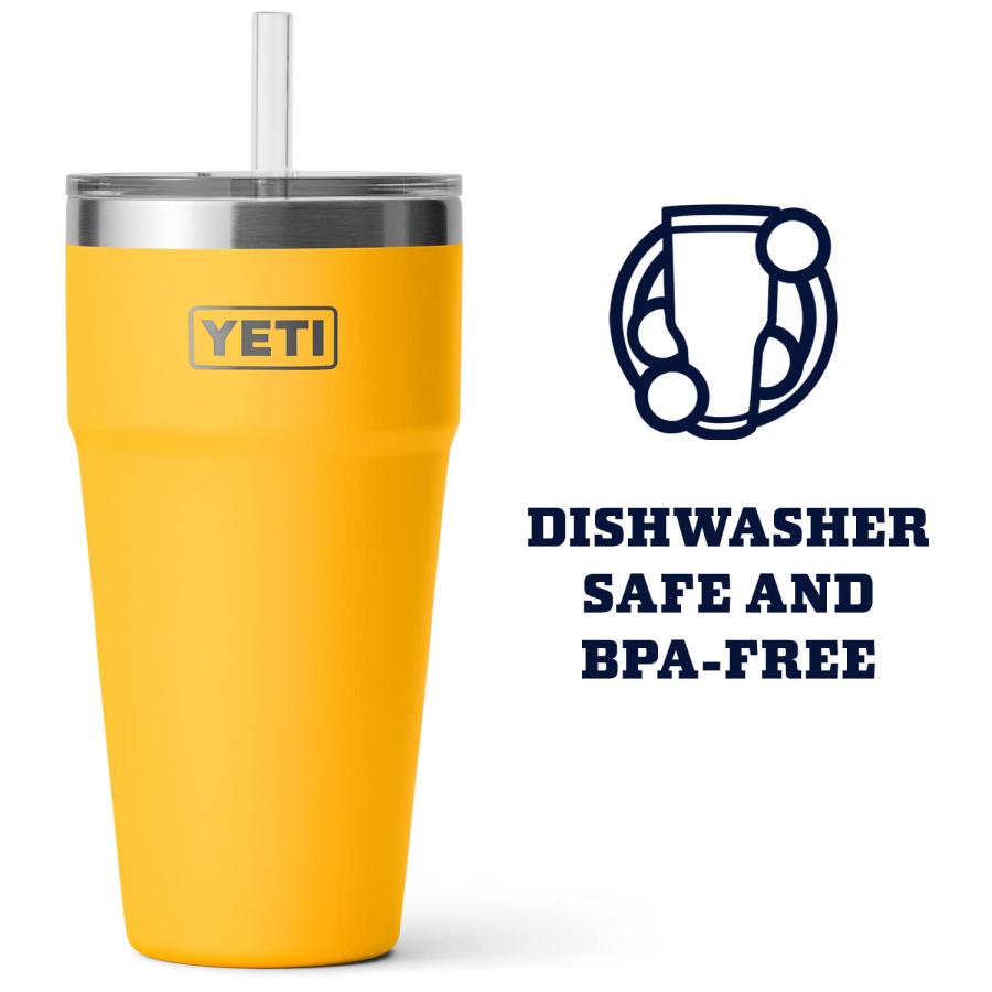 YETI Rambler 26オンス ストローカップ ストロー蓋付き 真空断熱 ステンレス製、アルパインイエロー | YETI | 02
