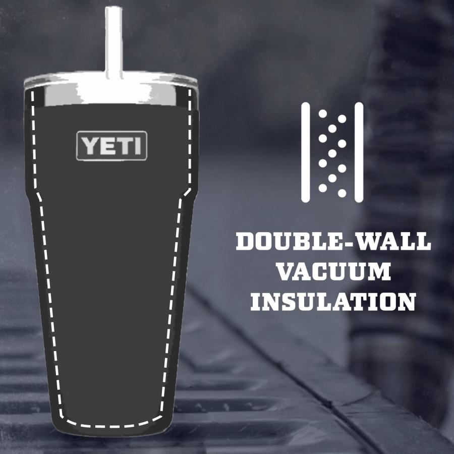 YETI Rambler 26オンス ストローカップ ストロー蓋付き 真空断熱 ステンレス製、アルパインイエロー | YETI | 05