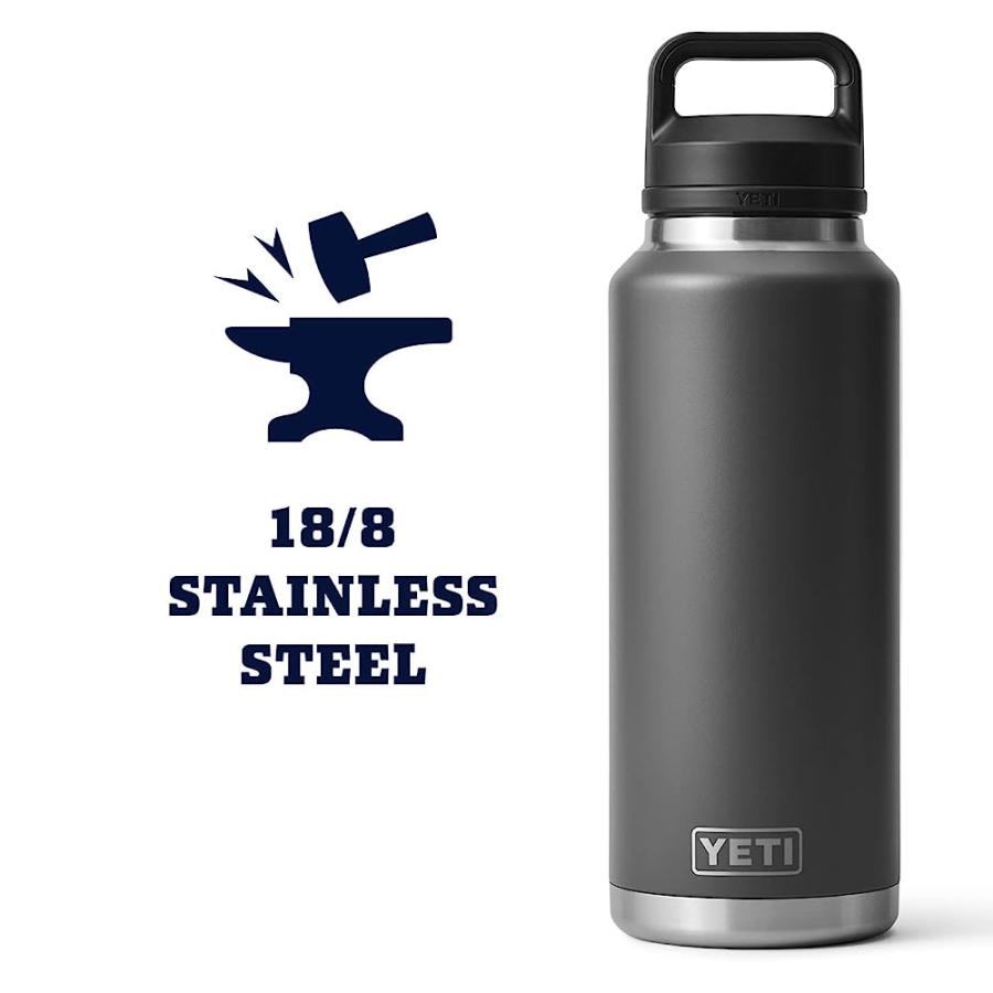 YETI RAMBLER 46 OZ BOTTLE, VACUUM INSULATED, STAINLESS STEEL WITH CHUG CAP, CHARCOAL | YETI | 04