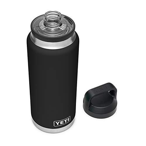 YETI Rambler 36オンス ボトル キャップ付き 真空断熱 ステンレス製、ブラック | YETI