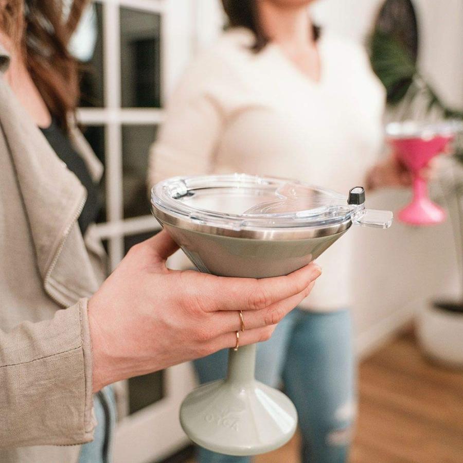 ORCA CHASERTINI INSULATED MARTINI STYLE SIPPING CUP WITH LID - STAINLESS STEEL FOR OUTDOOR, PICNIC, POOLSIDE, BEACH OR PATIO PARTY - SAGE | ORCA | 02