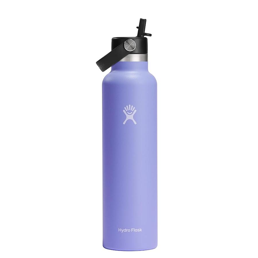 HYDRO FLASK 24 OZ STANDARD MOUTH WITH FLEX STRAW CAP STAINLESS STEEL REUSABLE WATER BOTTLE LUPINE -VACUUM INSULATED, DISHWASHER SAFE, BPA-FREE, N | HYDRO FLASK