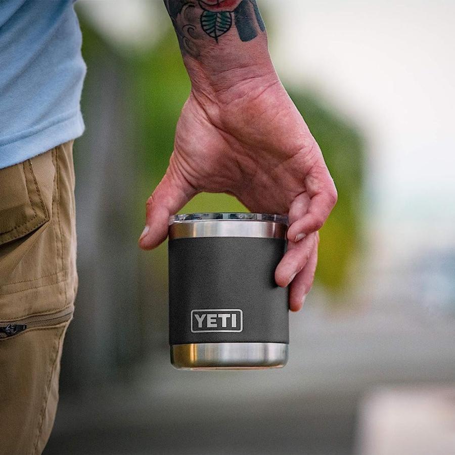 YETI RAMBLER 10 OZ LOWBALL, VACUUM INSULATED, STAINLESS STEEL WITH STANDARD LID, CHARCOAL | YETI | 06