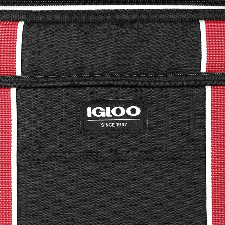 IGLOO 40 CAN LARGE PORTABLE INSULATED SOFT COOLER WITH ROLLING WHEELS, BLACK/RED | igloo | 06