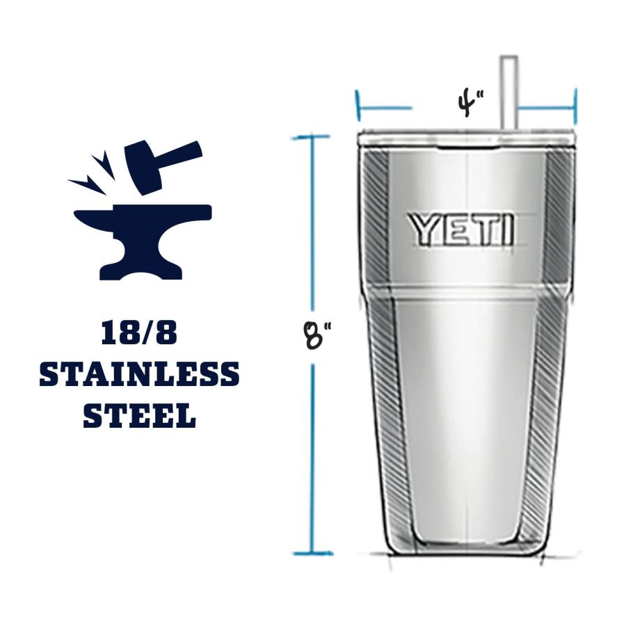 YETI Rambler 26オンス ストローカップ ストロー蓋付き 真空断熱 ステンレス製、ノルディックパープル | YETI | 01