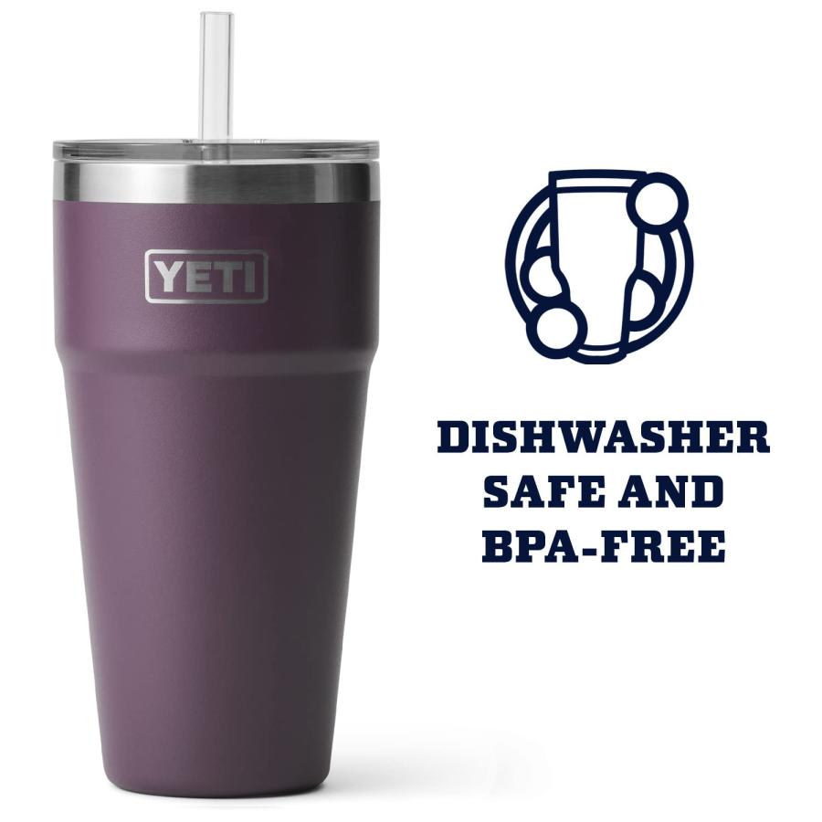 YETI Rambler 26オンス ストローカップ ストロー蓋付き 真空断熱 ステンレス製、ノルディックパープル | YETI | 02
