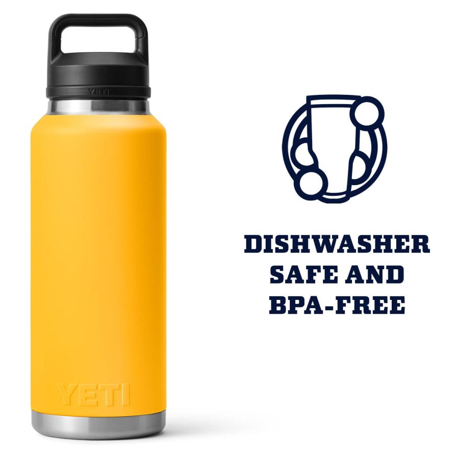 YETI Rambler 46オンス ボトル キャップ付き 真空断熱 ステンレス製、アルパインイエロー | YETI | 05