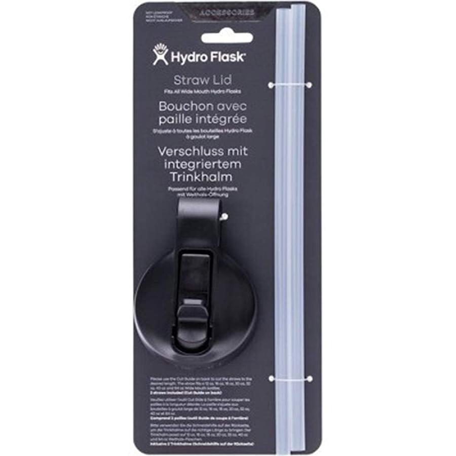 HYDRO FLASK WIDE MOUTH STRAW LID BLACK/2 STRAWS INCLUDED | HYDRO FLASK