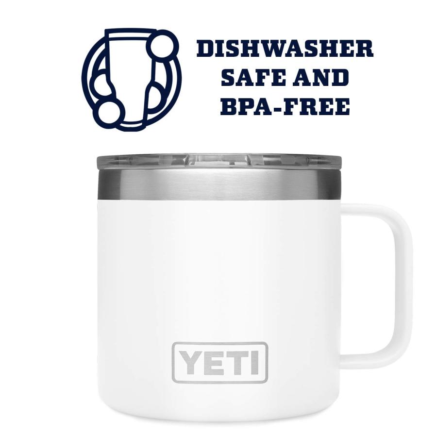 YETI Rambler 14オンス マグカップ マグスライダー蓋付き 真空断熱 ステンレス製、ホワイト | YETI | 02