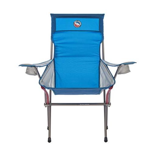 BIG AGNES BIG SIX ARMCHAIR - HIGH & WIDE LUXURY CAMP CHAIR, BLUE/GRAY | BIG AGNES