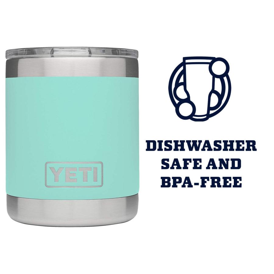 YETI Rambler 10オンス ローボール マグスライダー蓋付き 真空断熱 ステンレス製、シーフォーム | YETI | 02