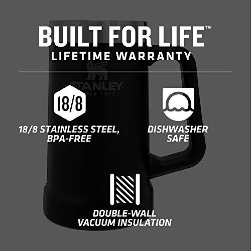 STANLEY ALUMINUM 10-02874-030 THE BIG GRIP BEER STEIN MATTE BLACK 24OZ / .7L | STANLEY | 01