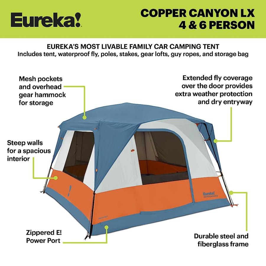 EUREKA! COPPER CANYON LX, 3 SEASON, FAMILY AND CAR CAMPING TENT (6 PERSON) |  | 03
