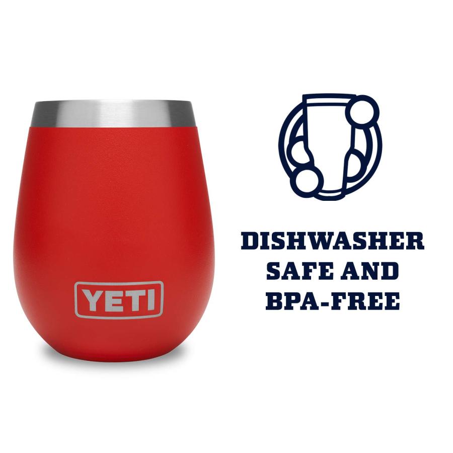 YETI Rambler 10オンス ワインタンブラー 真空断熱 ステンレス製、キャニオンレッド | YETI | 03