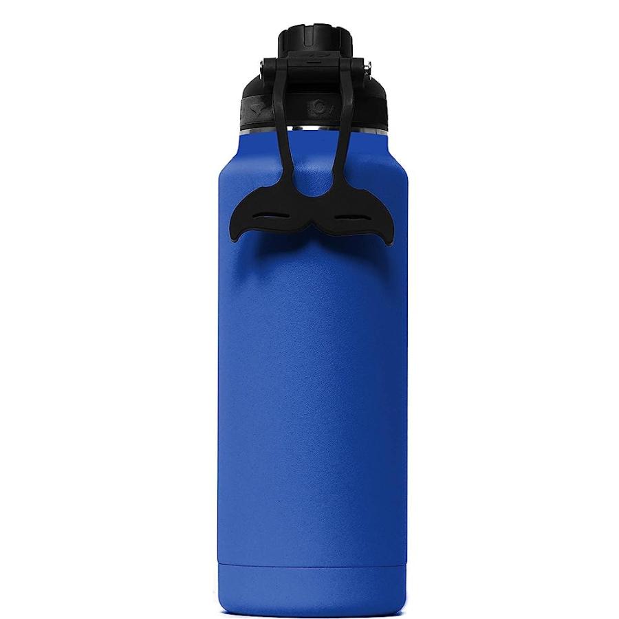 ORCA HYDRA 34 OZ. 18/8 STAINLESS STEEL INSULATED WATER BOTTLE, SCREW TOP SPORTS BOTTLE, POWDER COATED, WITH SILICONE GRIP WHALE TALE HANDLE, TOP | LES CREATIONS | 01