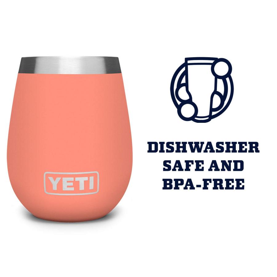 YETI Rambler 10オンス ワインタンブラー 真空断熱 ステンレス製、コーラル | YETI | 03