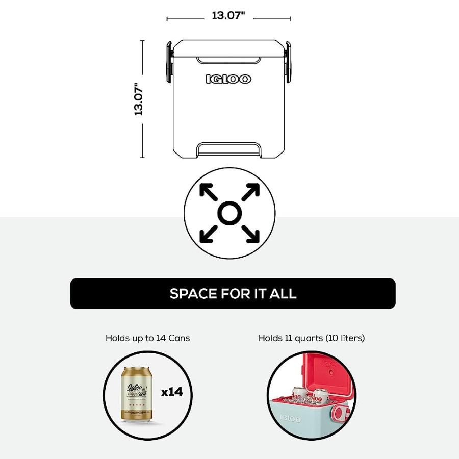 IGLOO MIST 11 QT TAG ALONG TOO STRAPPED PICNIC STYLE COOLER | igloo | 04