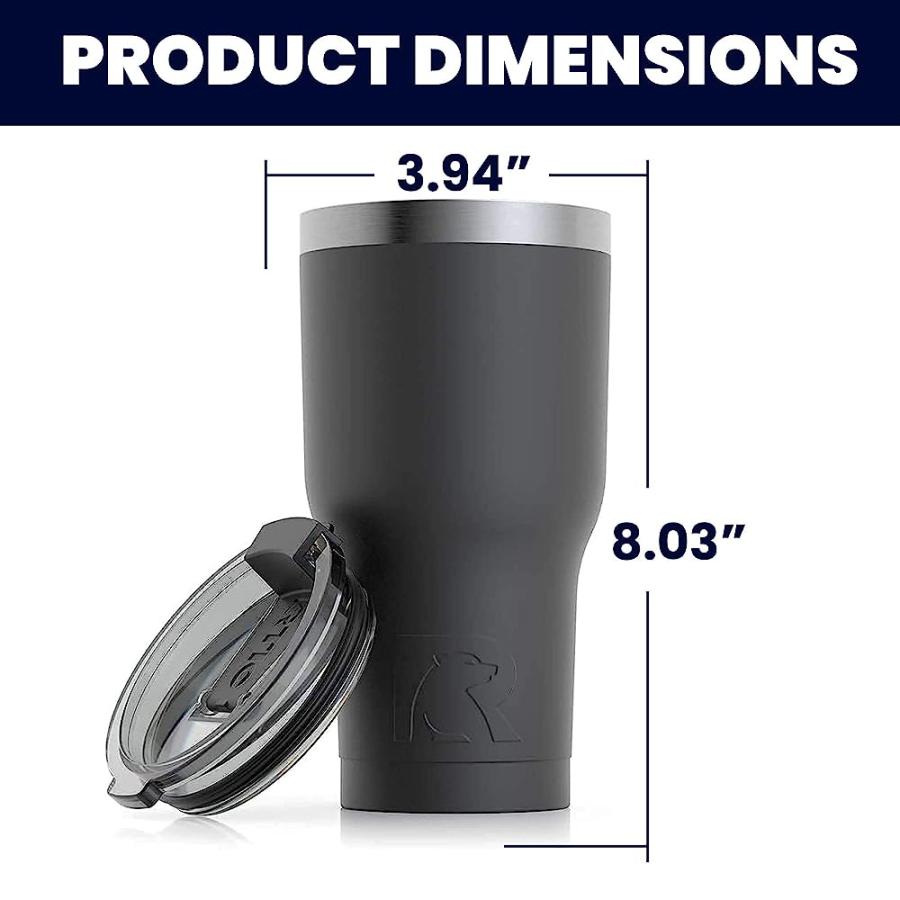 RTIC 20 OZ INSULATED TUMBLER STAINLESS STEEL COFFEE TRAVEL MUG WITH LID, SPILL PROOF, HOT BEVERAGE AND COLD, PORTABLE THERMAL CUP FOR CAR, CAMPIN |  | 01