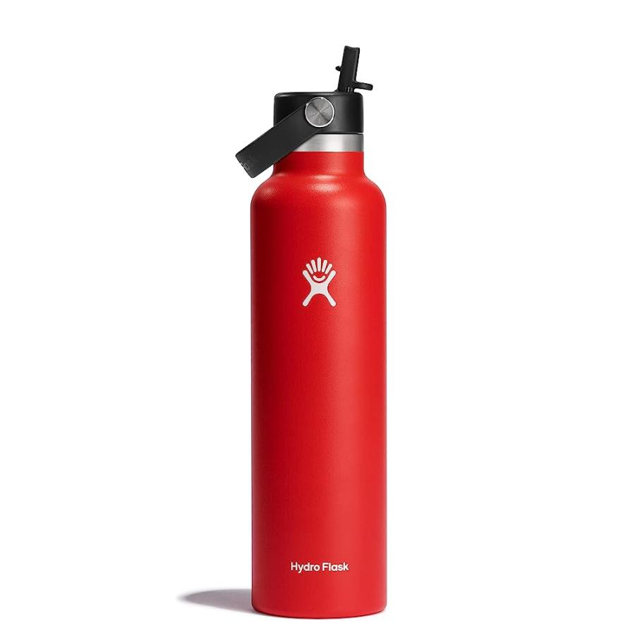HYDRO FLASK 24 OZ STANDARD MOUTH WITH FLEX STRAW CAP STAINLESS STEEL REUSABLE WATER BOTTLE GOJI -VACUUM INSULATED, DISHWASHER SAFE, BPA-FREE, NON | HYDRO FLASK