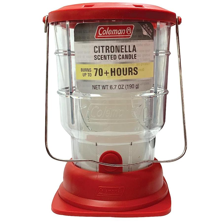 COLEMAN 70+ HOUR CITRONELLA CANDLE OUTDOOR LANTERN - 6.7 OZ, RED | Coleman