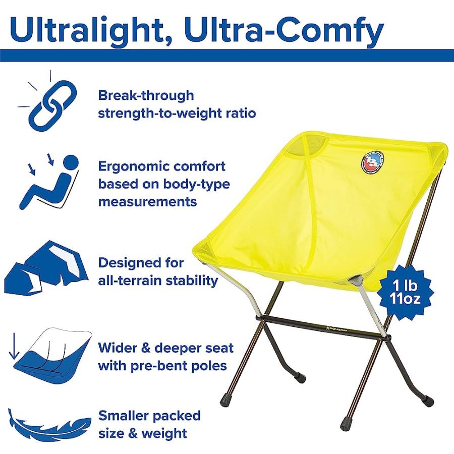 BIG AGNES SKYLINE UL ULTRALIGHT BACKPACKING CHAIR, YELLOW | BIG AGNES | 01