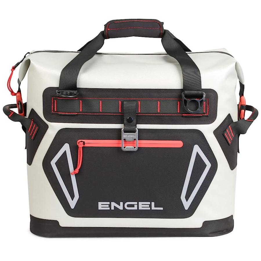 ENGEL HD20-LG RED 22 QUART HEAVY-DUTY SOFT SIDED COOLER BAG LIGHT GRAY/RED |  | 01