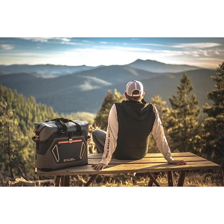 ENGEL HD20-LG RED 22 QUART HEAVY-DUTY SOFT SIDED COOLER BAG LIGHT GRAY/RED |  | 03