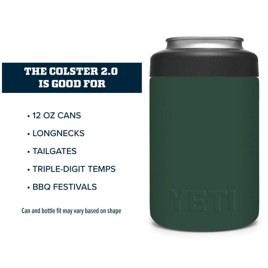 YETI Rambler 12オンス コルスター 標準缶クーラー:YETI 真空断熱 ステンレス製、ノースウッズグリーン | YETI | 03