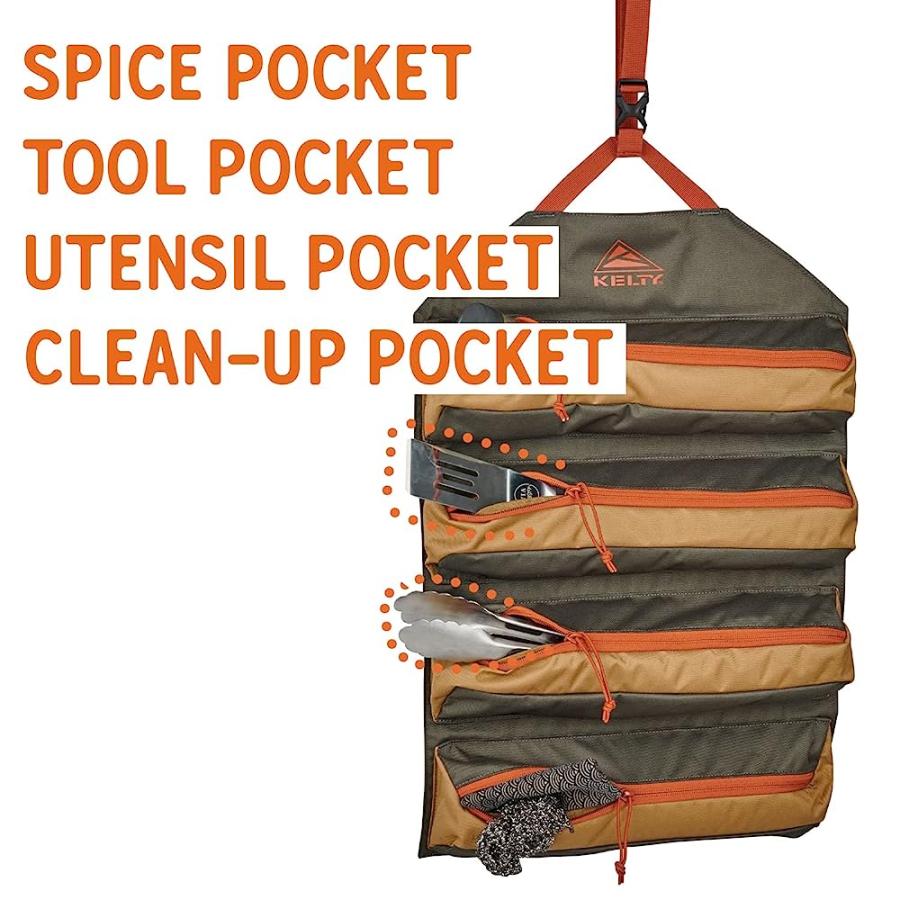 KELTY CHEF ROLL KITCHEN BASICS ORGANIZATION KIT FOR COOKING TOOLS, KNIVES, DEEP ZIPPERED POCKETS, ROLLUP STORAGE | KELTY | 02