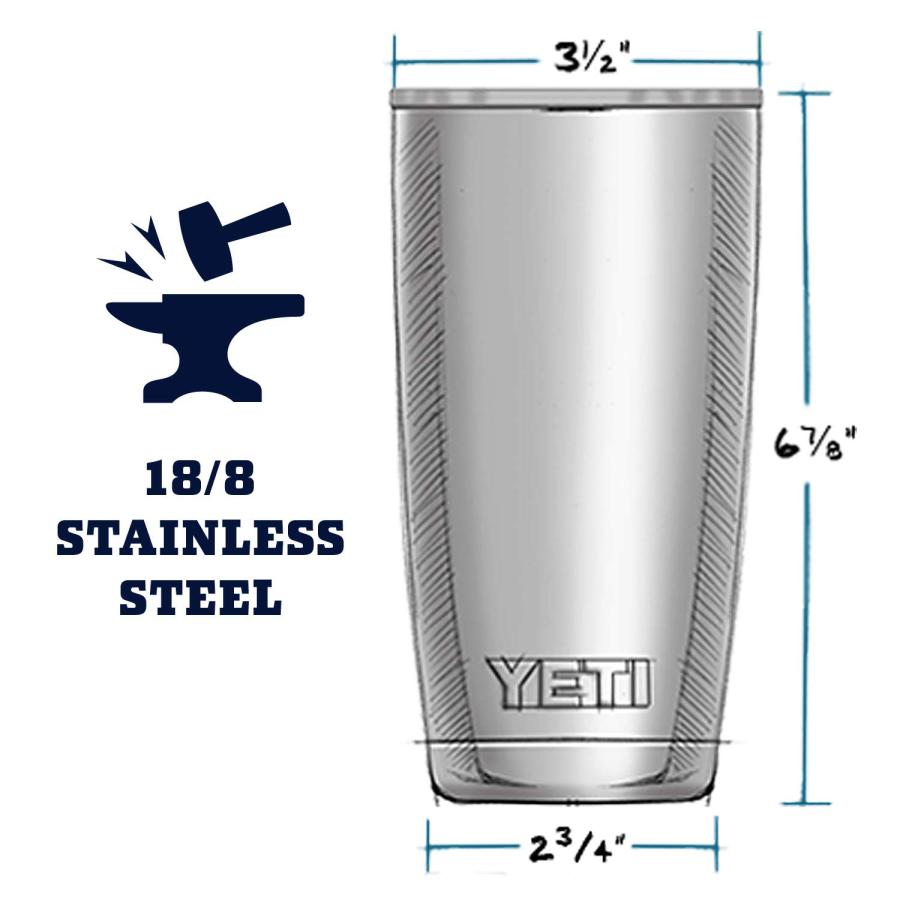 YETI Rambler 20オンス タンブラー マグスライダー蓋付き 真空断熱 ステンレス製、チャコール | YETI | 01