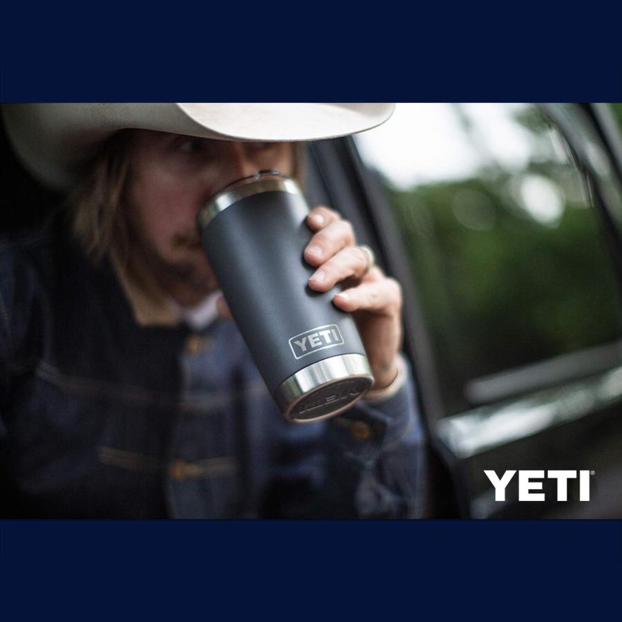 YETI Rambler 20オンス タンブラー マグスライダー蓋付き 真空断熱 ステンレス製、チャコール | YETI | 06