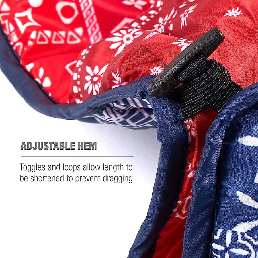 HELINOX BLONCHO WEARABLE INSULATED PONCHO BLANKET WITH ADJUSTABLE HEM, BLUE & RED BANDANA | Helinox | 03