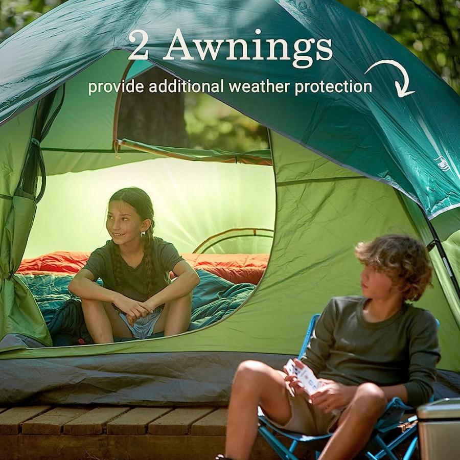 COLEMAN SUNDOME CAMPING TENT, 2/3/4/6 PERSON DOME TENT WITH EASY SETUP, INCLUDED RAINFLY AND WEATHERTEC FLOOR TO BLOCK OUT WATER, 2 WINDOWS AND 1 | Coleman | 04