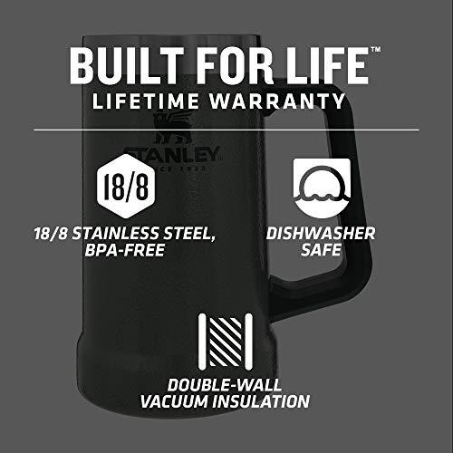 STANLEY 10-02874-029 THE BIG GRIP ALUMINUM BEER STEIN HAMMERTONE GREEN 24OZ / .7L | STANLEY | 01