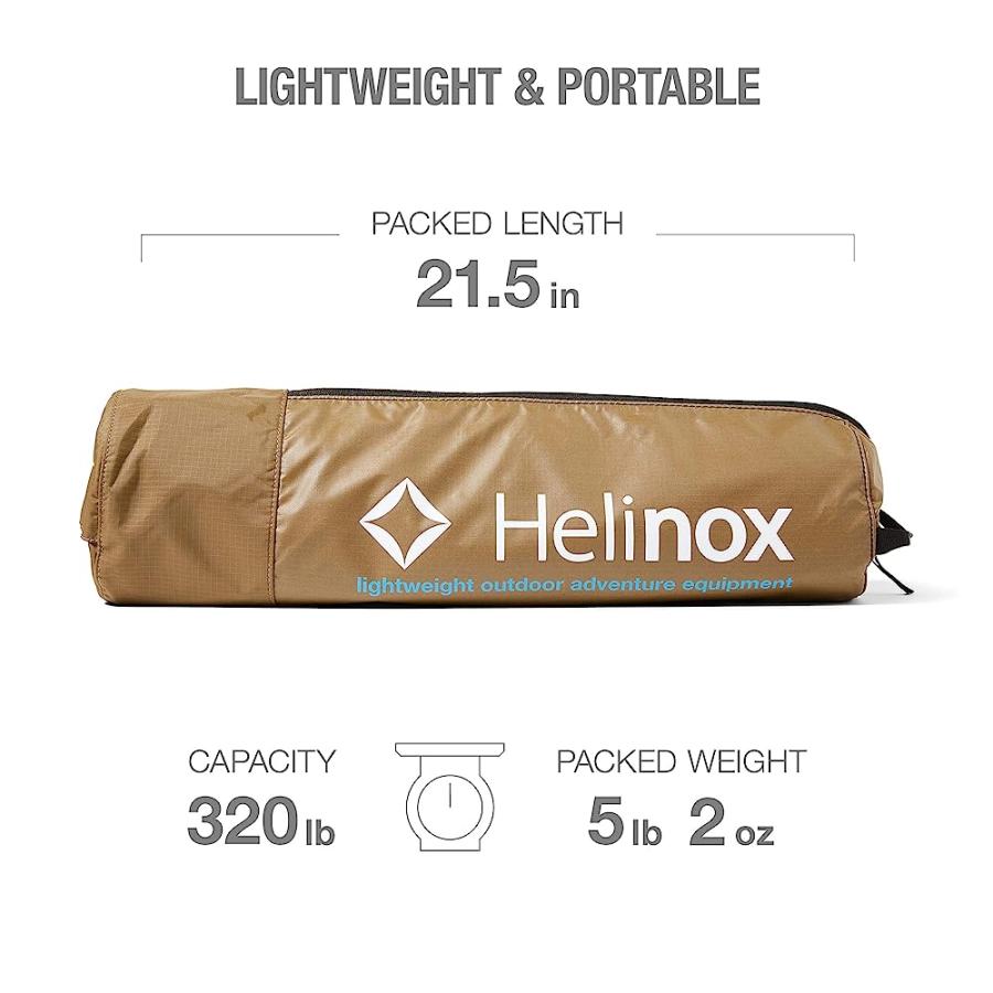 HELINOX COT ONE LIGHTWEIGHT, COMPACT, COLLAPSIBLE, PORTABLE CAMPING COT, REGULAR, COYOTE TAN | Helinox | 01