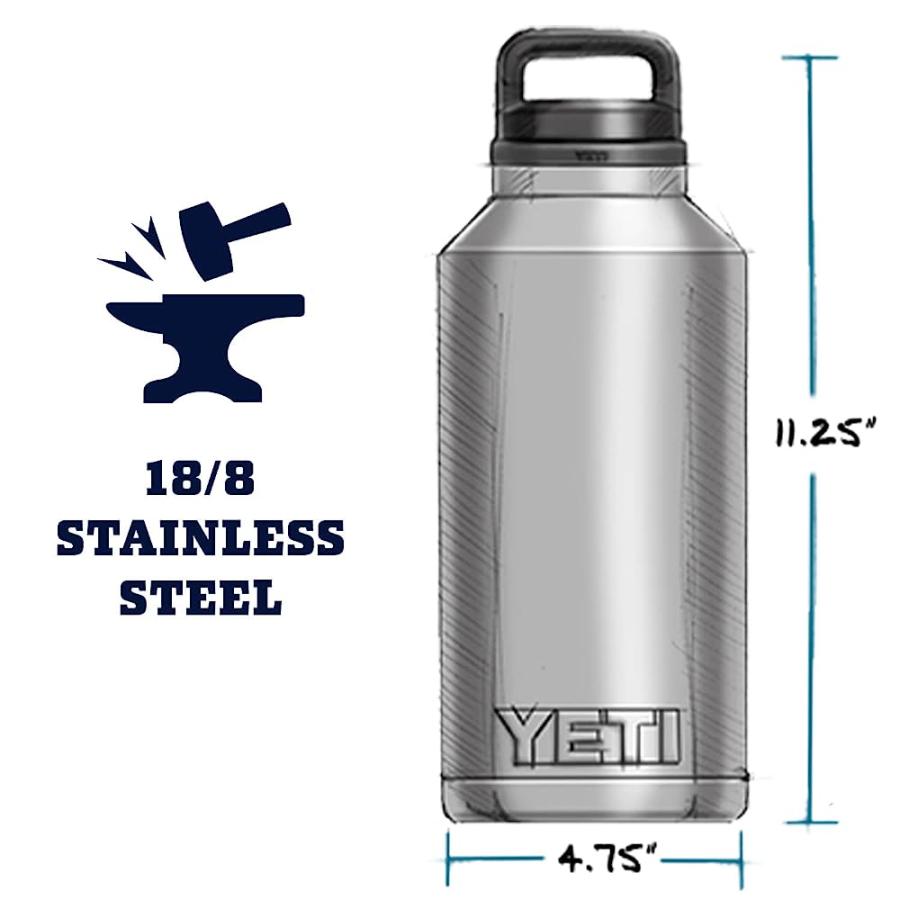 YETI RAMBLER 64 OZ BOTTLE, VACUUM INSULATED, STAINLESS STEEL WITH CHUG CAP, RESCUE RED | YETI | 05