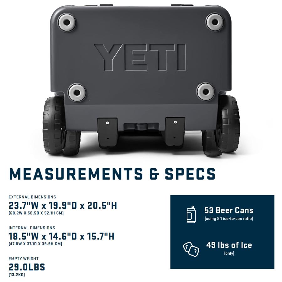 YETI Roadie 60 クーラー:YETIボックス ホイールクーラー:YETI キャスター付き、チャコール | YETI | 06