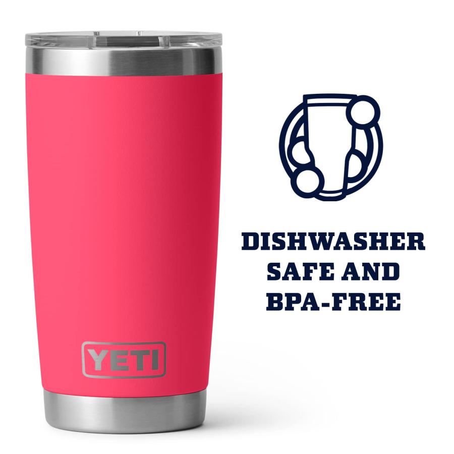 YETI Rambler 20オンス タンブラー マグスライダー蓋付き 真空断熱 ステンレス製、ビミニピンク | YETI | 04