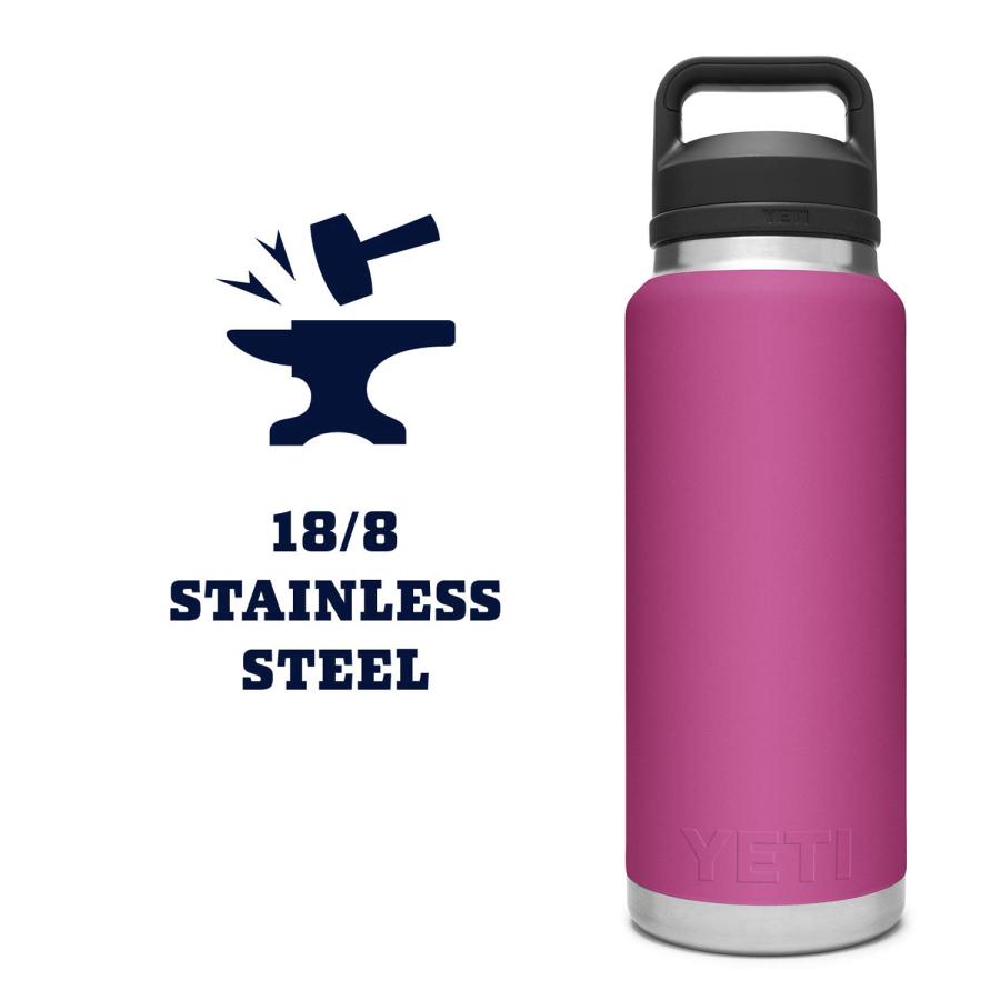 YETI Rambler 36オンス ボトル キャップ付き 真空断熱 ステンレス製、プリックリーピアー | YETI | 05