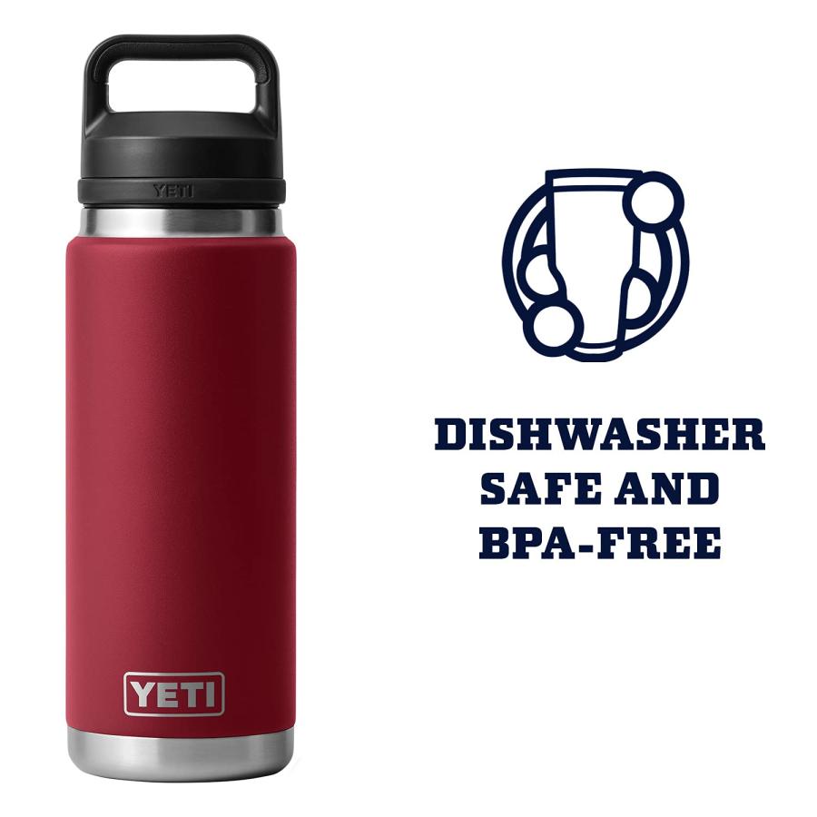 YETI Rambler 26オンス ボトル キャップ付き 真空断熱 ステンレス製、ハーベストレッド | YETI | 04