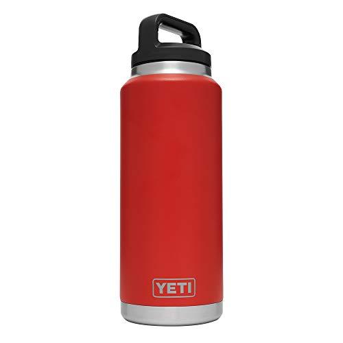 YETI RAMBLER 36 OZ BOTTLE, VACUUM INSULATED, STAINLESS STEEL WITH TRIPLEHAUL CAP, CANYON RED | YETI