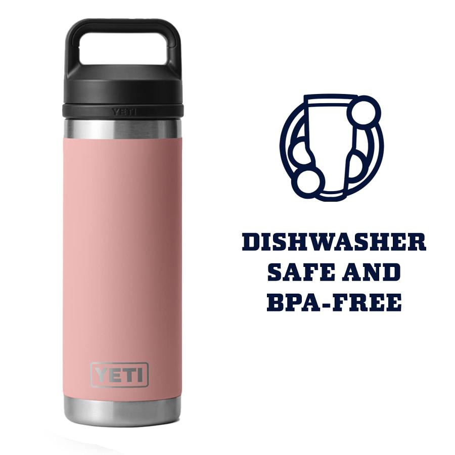YETI Rambler 18オンス ボトル キャップ付き 真空断熱 ステンレス製、サンドストーンピンク | YETI | 04