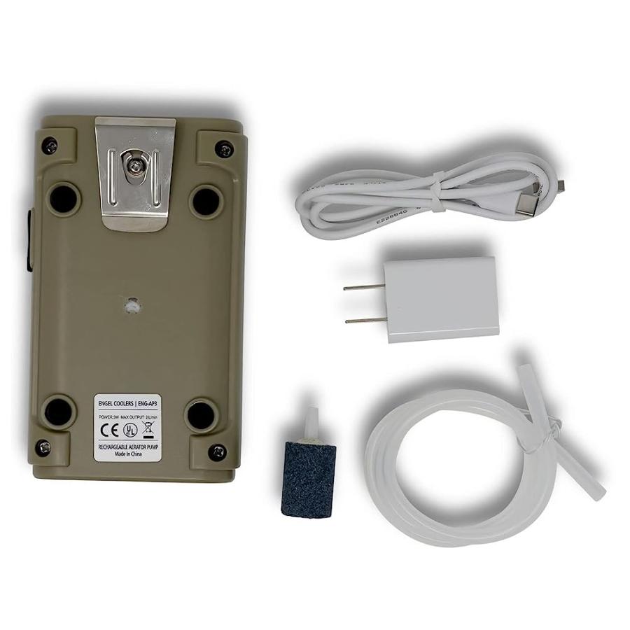 ENGEL ULTRA QUIET LITHIUM-ION USB RECHARGEABLE LIVE BAIT AERATOR PUMP & BUBBLER WITH UNIVERSAL CLIP FITS MOST BAIT BUCKETS (TAN) |  | 02