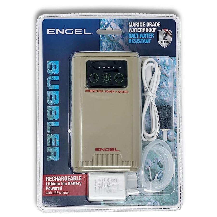 ENGEL ULTRA QUIET LITHIUM-ION USB RECHARGEABLE LIVE BAIT AERATOR PUMP & BUBBLER WITH UNIVERSAL CLIP FITS MOST BAIT BUCKETS (TAN) |  | 03