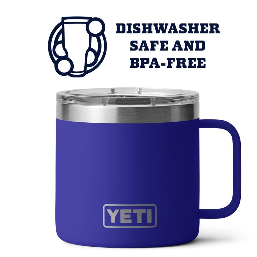 YETI Rambler 14オンス マグカップ マグスライダー蓋付き 真空断熱 ステンレス製、オフショアブルー | YETI | 02