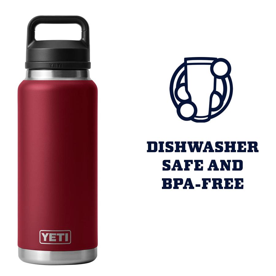 YETI Rambler 36オンス ボトル キャップ付き 真空断熱 ステンレス製、ハーベストレッド | YETI | 04
