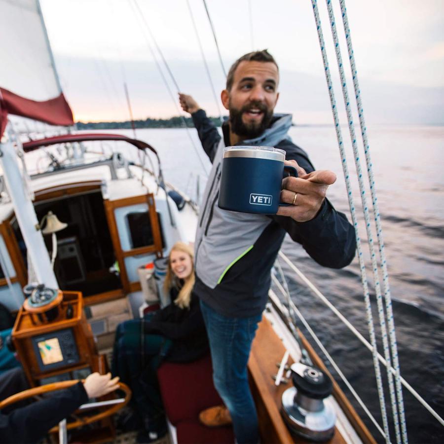 YETI Rambler 14オンス マグカップ 蓋付き 真空断熱 ステンレス製、ネイビー | YETI | 05