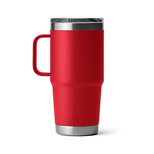 YETI RAMBLER 20 OZ TRAVEL MUG, STAINLESS STEEL, VACUUM INSULATED WITH STRONGHOLD LID, RESCUE RED | YETI | 06
