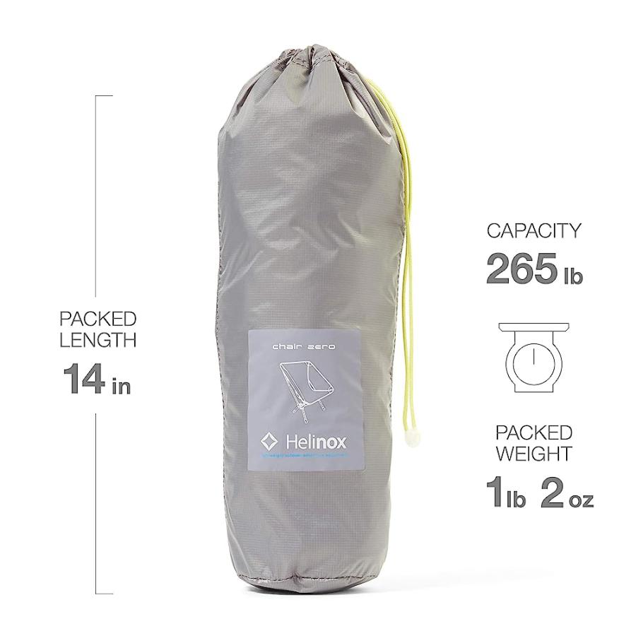 HELINOX CHAIR ZERO ULTRALIGHT COMPACT CAMPING CHAIR, GREY | Helinox | 01