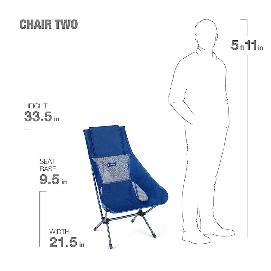 HELINOX CHAIR TWO ULTRALIGHT, HIGH-BACK, COLLAPSIBLE CAMPING CHAIR, BLUE BLOCK, WITH POCKETS | Helinox | 05